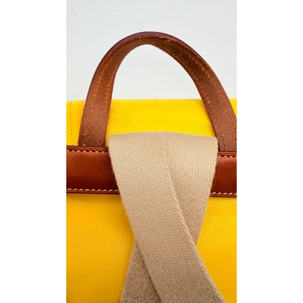 Dooney & Bourke Nylon Murphy Backpack Flap‎ Tassel Drawstring Womens Yellow